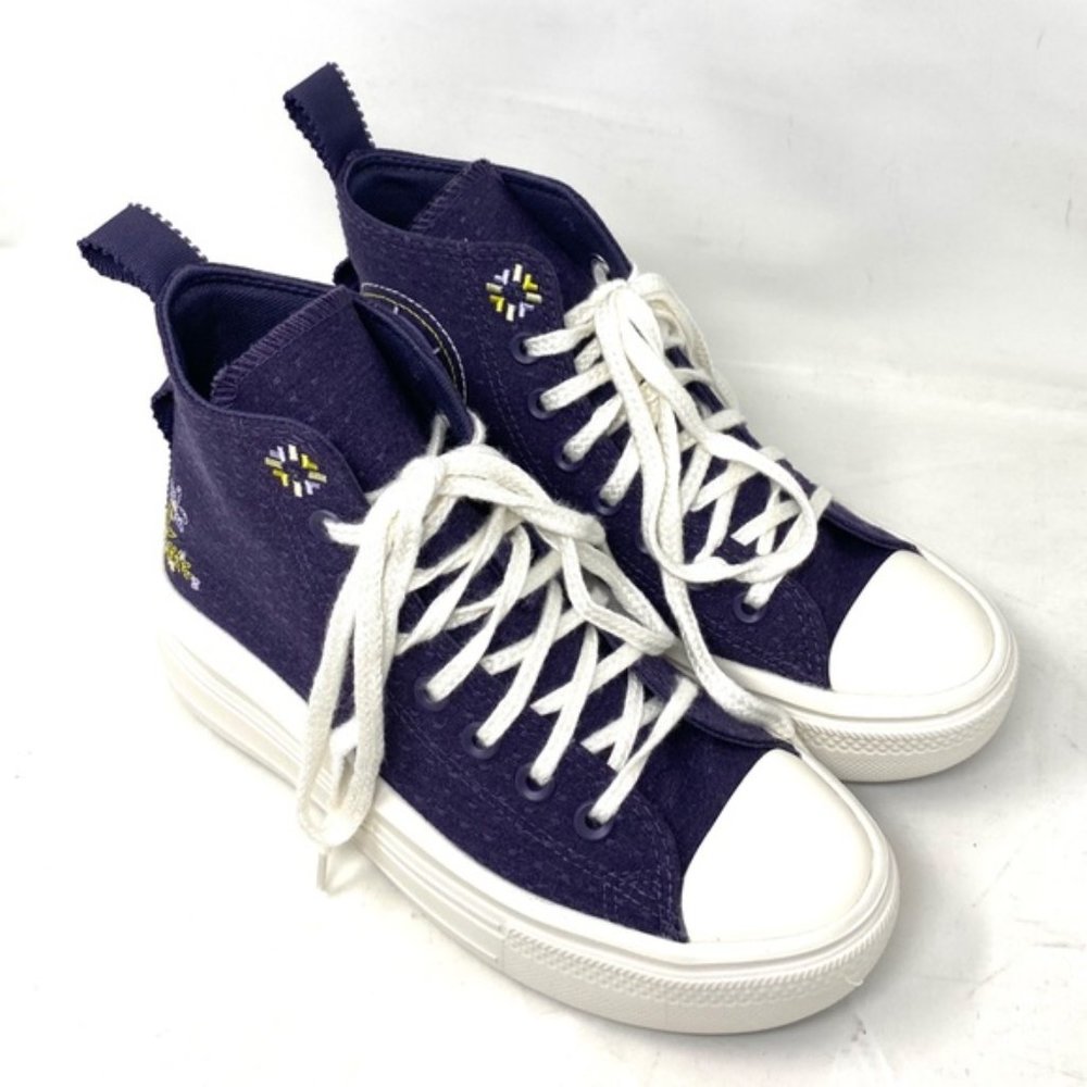Converse Chuck Taylor Move Platform Women Shoes High Lilac Canvas Casual A05070C - Picture 4 of 9